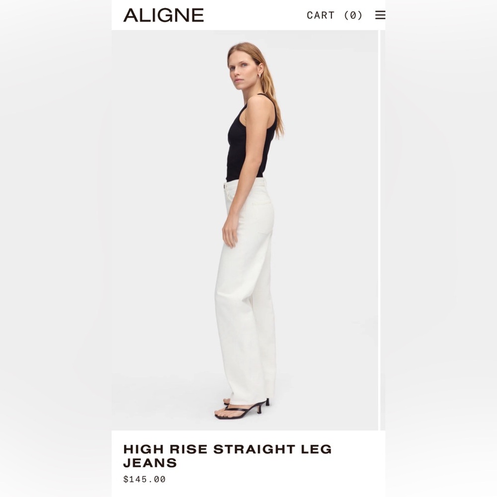 Aligne High rise Straight Jean Ecru